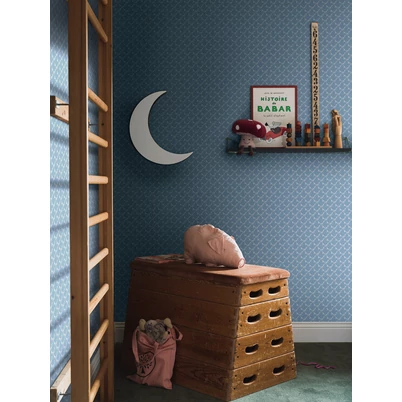 Boras Madár mintás kék vlies gyerek tapéta Pippi Blue 53 cm X 10 m