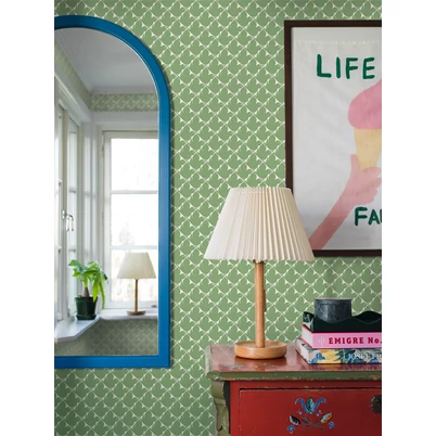 Boras Madár mintás zöld vlies gyerek tapéta Pippi Green 53 cm X 10 m