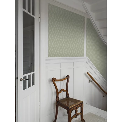 Boras Klasszikus zöld vlies tapéta virágokkal Signe Green 53 cm X 10 m