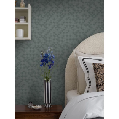 Boras Boltíves modern zöld vlies tapéta Birgit Green 53 cm X 10 m