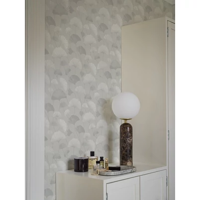 Boras Ginko mintás modern szürke vlies tapéta Sophia Grey 53 cm X 10 m