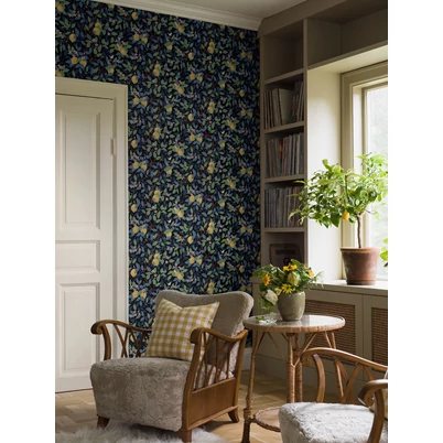 Boras Mediterrán citromos sötétkék vlies tapéta Citronträd Multi 53 cm X 10 m