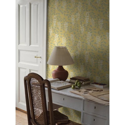 Boras Akácvirágos romantikus sárga vlies tapéta Blåregn Yellow 53 cm X 10 m