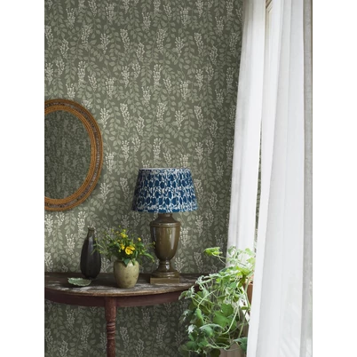 Boras Akácvirágos romantikus zöld vlies tapéta Blåregn Green 53 cm X 10 m