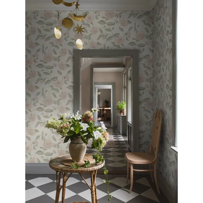 Boras Dália mintás rózsaszín vlies tapéta Dahliadröm Pink 53 cm X 10 m