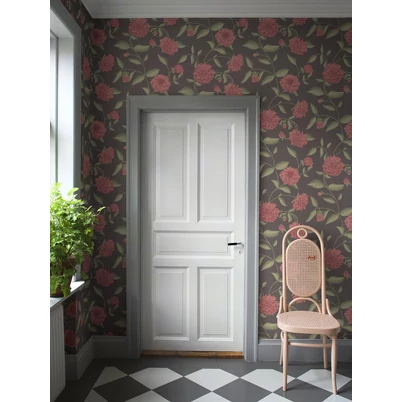 Boras Dália mintás barna vlies tapéta Dahliadröm Brown 53 cm X 10 m