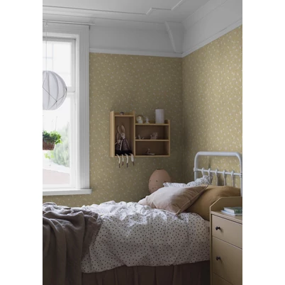 Boras Apró virágos sárga vlies tapéta Myrten Yellow 53 cm X 10 m