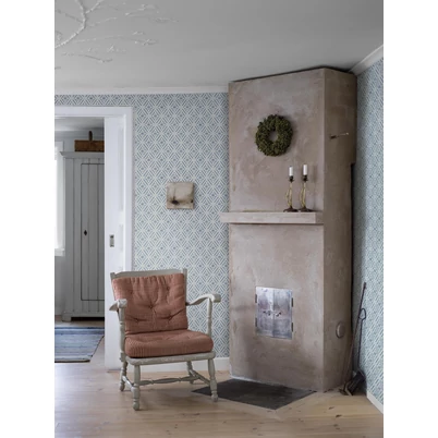 Boras Vintage kék vlies tapéta Ester Blue 53 cm X 10 m