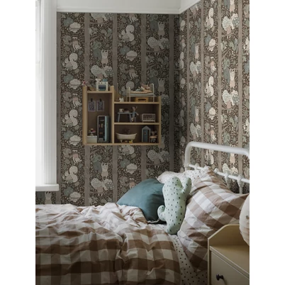 Boras Mókus mintás barna vlies gyerek tapéta Charlie Multi 53 cm X 10 m