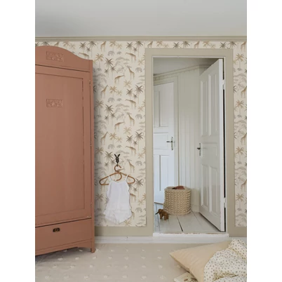 Boras Szavanna állatai bézs vlies tapéta Savannah Beige 53 cm X 10 m