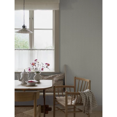 Boras Apró virágos csíkos zöld vlies tapéta Lilla Lyckan Green 53 cm X 10 m