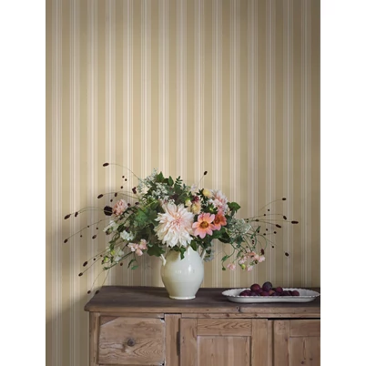 Boras Csíkos klasszikus sárga vlies tapéta Gunnebo Yellow 53 cm X 10 m