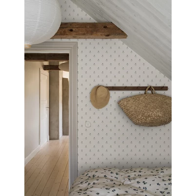 Boras Romantikus apró virág mintás kék-fehér vlies tapéta Anemone Blue 53 cm X 10 m