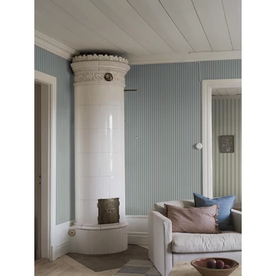 Boras Klasszikus csíkos kék vlies tapéta Pärlrand Blue 53 cm X 10 m