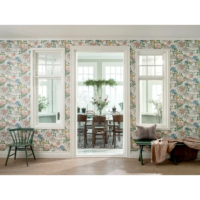 Boras Romantikus nagy virágos színes vlies tapéta Carnation Garden Multi 53 cm X 10 m