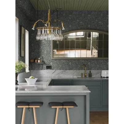 Boras Romantikus levél mintás sötétzöld vlies tapéta Nocturne Green 53 cm X 10 m