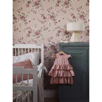 Boras Vintage rózsás rózsaszín vlies tapéta Nomi Pink 53 cm X 10 m