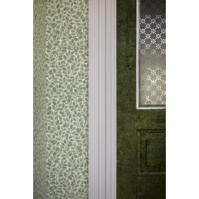 Boras Levél mintás modern zöld vlies tapéta Hazel Green 53 cm X 10 m