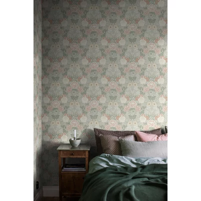 Boras Dália mintás zöld vlies tapéta Dahlia Garden Multi 53 cm X 10 m