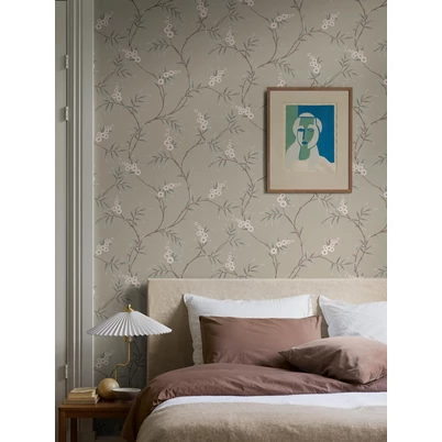 Boras Virágindás skandináv zöld vlies tapéta Floral Tree Green 53 cm X 10 m