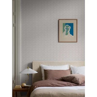 Boras Art Deco fényes fehér vlies tapéta Deco Arch White 53 cm X 10 m