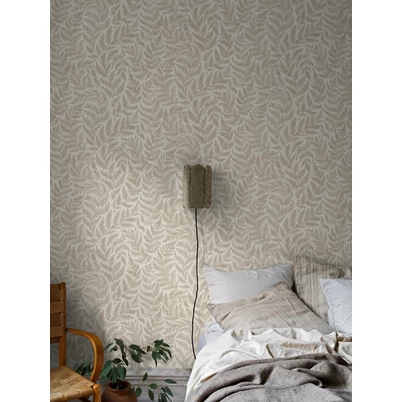 Boras Modern levélmintás bézs vlies tapéta Ferns Beige 53 cm X 10 m