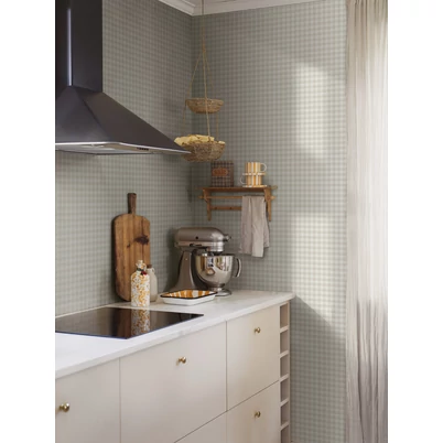 Boras Kockás klasszikus szürke vlies tapéta Picnic Check Grey 53 cm X 10 m