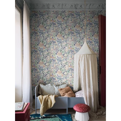 Boras Varázslatos erdő lila vlies gyerek tapéta Magic Woods Multi 53 cm X 10 m