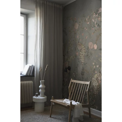 Boras Romantikus páva mintás szürke vlies poszter tapéta Chinoiserie Beige 49 cm