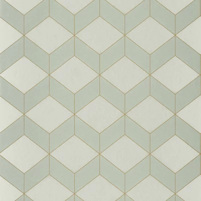 Casadeco Geometriai mintás modern mandulazöld vlies tapéta 1930 Metro Amande 53 cm X 10 m