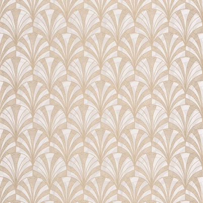 Casadeco Pálmalevél mintás art deco bézs vlies tapéta 1930 Palmette Beige 53 cm X 10 m