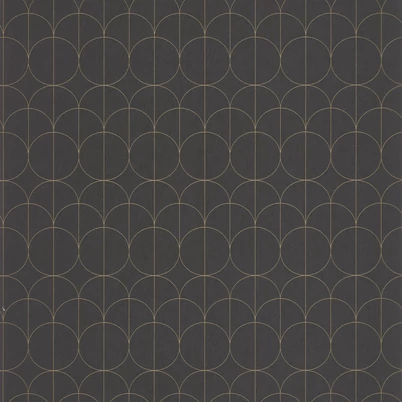 Casadeco Modern geometriai mintás fekete vlies tapéta 1930 Reflet Noir 53 cm X 10 m