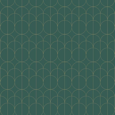 Casadeco Modern geometriai mintás zöld vlies tapéta 1930 Reflet Vert 53 cm X 10 m