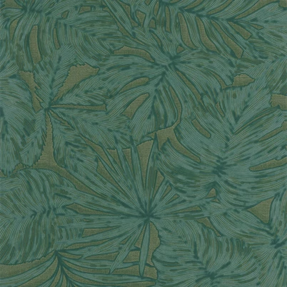 Casadeco Pálmalevél mintás zöld vinyl tapéta Granada Vert 53 cm X 10 m