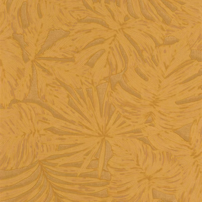 Casadeco Pálmalevél mintás sárga vinyl tapéta Granada Jaune 53 cm X 10 m