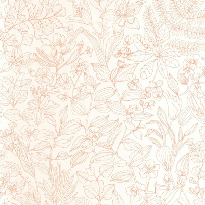 Casadeco Botanikai mintás modern korall-bézs vlies tapéta Esquisse Corail 53 cm X 10 m