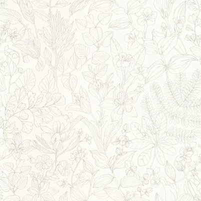 Casadeco Botanikai mintás modern bézs vlies tapéta Esquisse Beige Lin 53 cm X 10 m