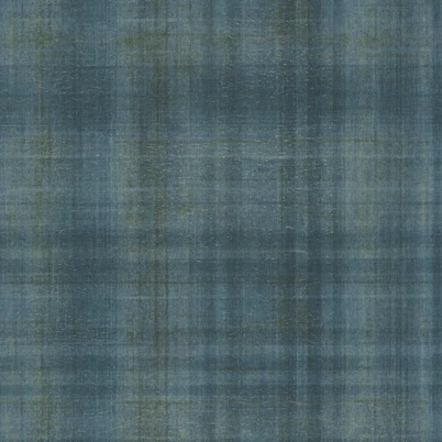 Casadeco Skótkockás szövethatású kék vinyl tapéta Tartan Bleu Loch 53 cm X 10 m
