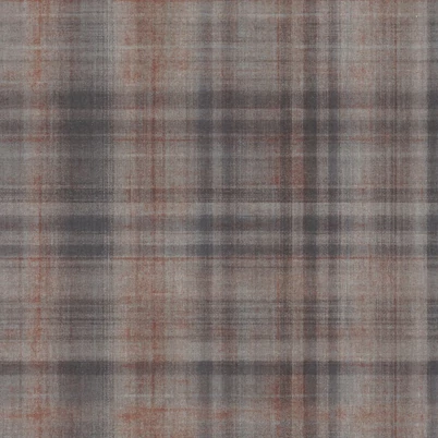 Casadeco Skótkockás szövethatású sötétbarna vinyl tapéta Tartan Noir Fusain 53 cm X 10 m