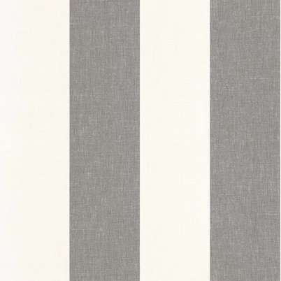 Casadeco Szövethatású széles csíkos fekete-fehér vinyl tapéta Williamsburg Rayure Charbon 53 cm X 10 m