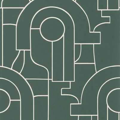 Casadeco Absztrakt mintás elegáns zöld vlies tapéta Arty Vert Tennis 53 cm X 10 m