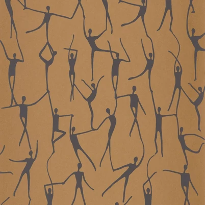 Casadeco Modern barna vlies tapéta táncosokkal Alberto Camel 53 cm X 10 m