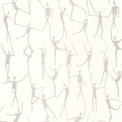 Casadeco Modern fehér vlies tapéta táncosokkal Alberto Blanc 53 cm X 10 m