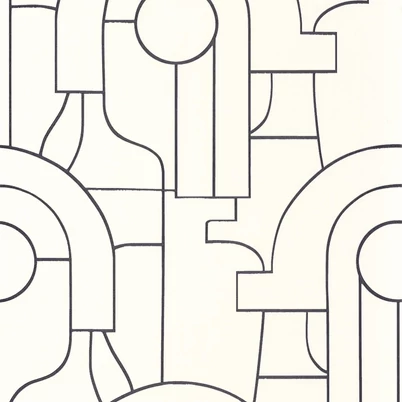 Casadeco Absztrakt mintás elegáns fekete-fehér vlies tapéta Arty Noir Gravure 53 cm X 10 m