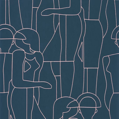 Casadeco Kék modern mintás vlies tapéta Model Bleu Petrole 53 cm X 10 m