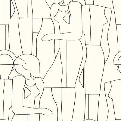 Casadeco Fehér-fekete modern mintás vlies tapéta Model Noire Gravure 53 cm X 10 m