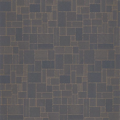 Casadeco Geometriai mintás modern sötétkék vlies tapéta Kensai Bleu Encre 53 cm X 10 m
