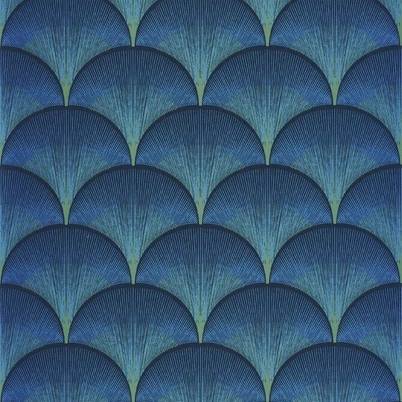 Casadeco Elegáns art deco kék vlies tapéta Broadway Bleu Indigo 53 cm X 10 m