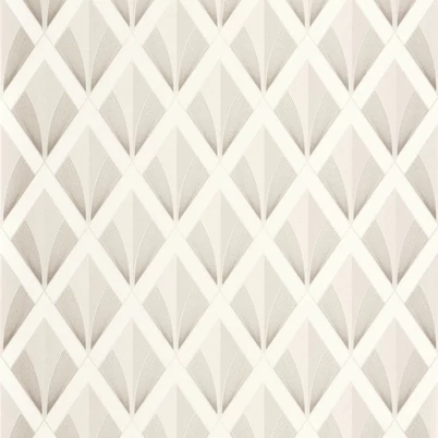 Casadeco Art deco elegáns arany-fehér vlies tapéta Chrysler Blanc Neige 53 cm X 10 m