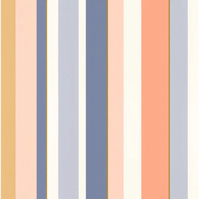 Casadeco Modern csíkos kék-sárga vinyl tapéta Venice Beach Indigo/Péche 53 cm X 10 m 